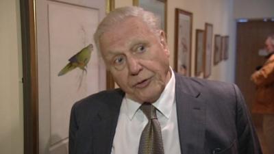 Sir David Attenborough at the Lear exhibition