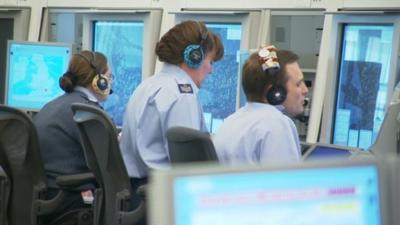 Air traffic controllers at Swanwick