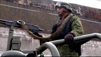 Soldier on the streets of Mexico City