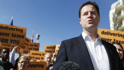 Nick Clegg with supporters in Brighton