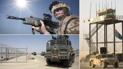 Montage of images from Camp Bastion