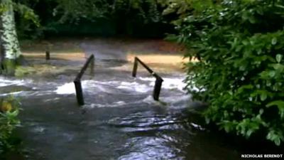 Flooding at Bournemouth Upper Gardens