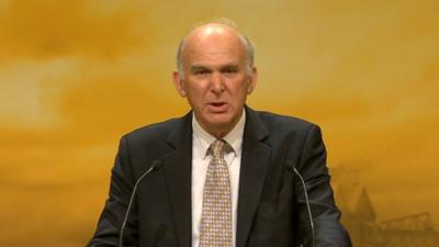 Vince Cable at Liberal Democrat conference