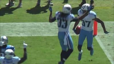 The Tennessee Titans celebrate a touchdown