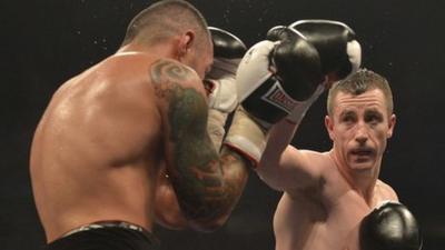 Paul McCloskey in action against Manuel Perez