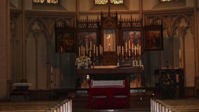 Interior of Catholic church in Germany