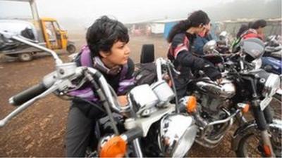 Group of female bikers