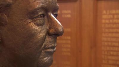 Benjamin Britten statue at Gresham's School