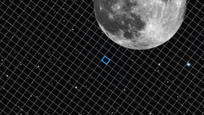 The size of the patch of sky captured in Hubble's XDF image, compared to the Moon