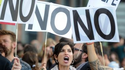 Protesters in Madrid