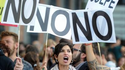 Protesters in Madrid