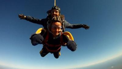 James North taking part in skydive