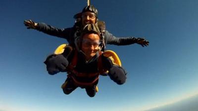 James North taking part in skydive