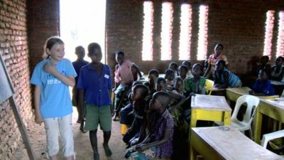 Martha Payne visits a school in Malawi