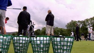 Golfers on the green at Gleneagles