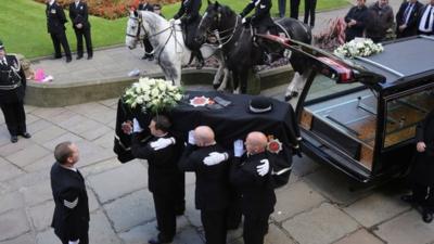 The coffin of Pc Nicola Hughes