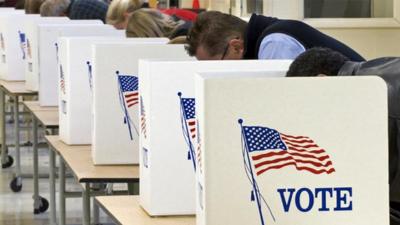 Voting booths in Virginia