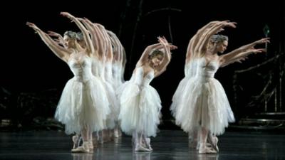 Dancers on stage performing Swan Lake