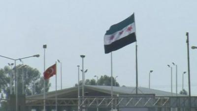 Turkish and Syrian flags