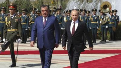 President Imomali Rakhmon and President Vladimir Putin