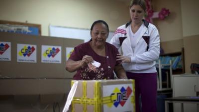 Woman voting