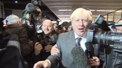 Boris Johnson at the Tory party conference in Birmingham