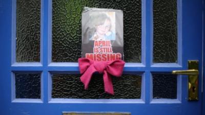 Poster for April Jones on front door