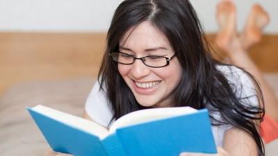 young woman reading