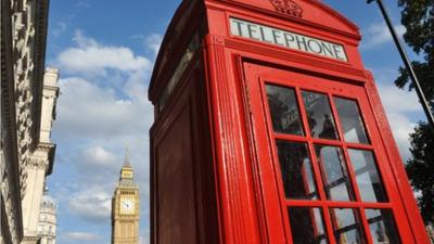 Telephone box with Big Ben in background