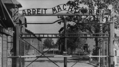 The gate of Auschwitz 1 concentration camp