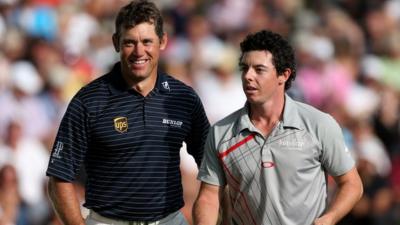 Lee Westwood with Rory McIlroy