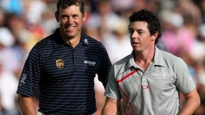 Lee Westwood with Rory McIlroy