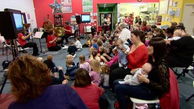 Parents and children with members of the RSNO