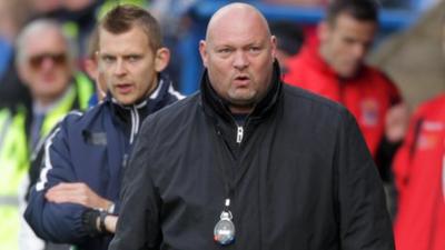 David Jeffrey walks off the Stangmore Park pitch after the game