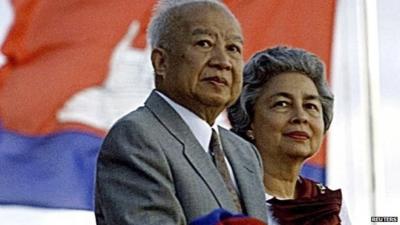The then Cambodian King Norodom Sihanouk and Queen Monineth