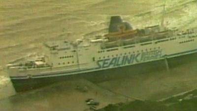 Beached ferry