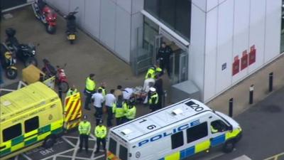 Malala Yousafzai arriving at hospital