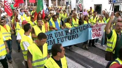 Protest march in Portugal