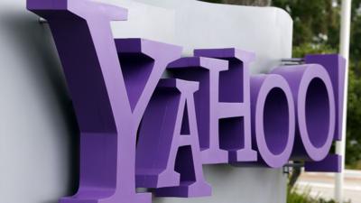 Yahoo sign outside its headquarters