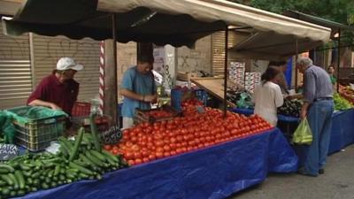 Market stall in Greece