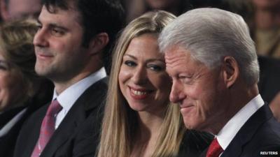 Chelsea and Bill Clinton