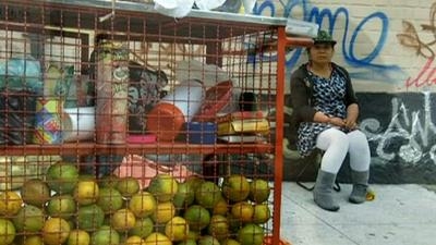 Colombian woman in the streets of Bogota