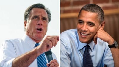 Composite image of Mitt Romney and Barack Obama