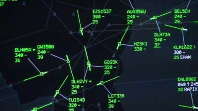 Air traffic control screen