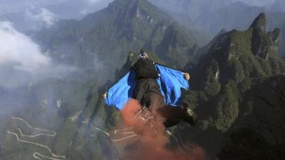 Man in wingsuit