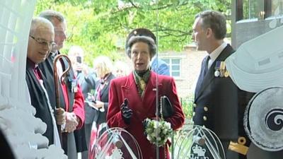 Princess Ann at the Church of St Ann at Portsmouth naval base