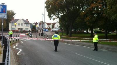 Police have sealed roads in Cardiff