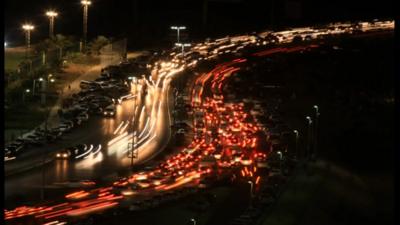 Tripoli traffic at night