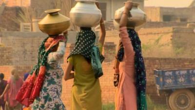 Women in Indian rural village