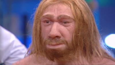 A reconstruction of a Neanderthal